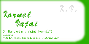 kornel vajai business card